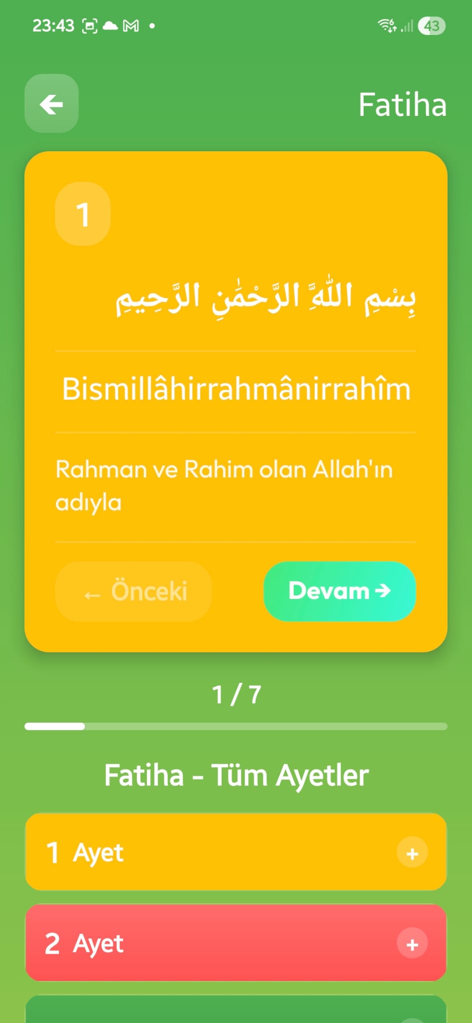 Fatiha ezberleme