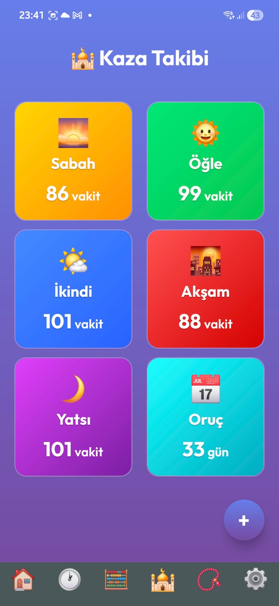Kaza namazı ve oruç takibi